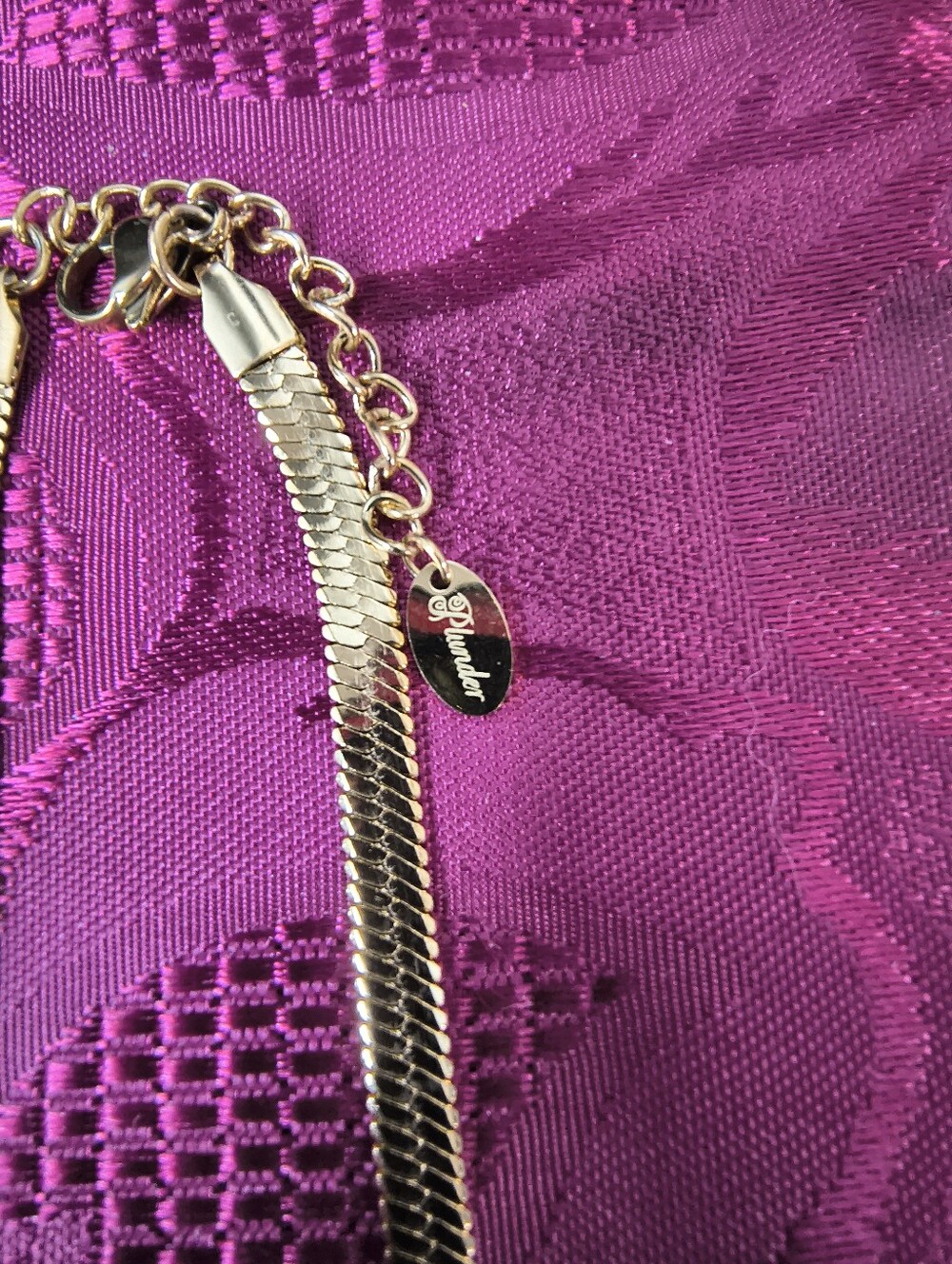 Plunder 18K Gold Plated Stainless Steel Herringbone Snake Chain Necklace - Picture 11 of 12